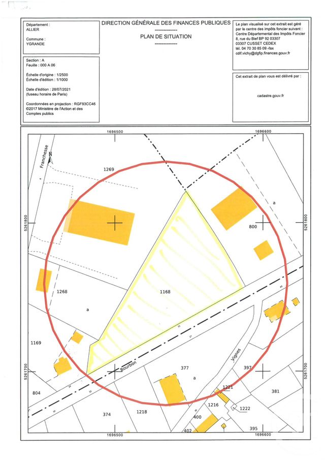terrain à vendre - 5022.0 m2 - YGRANDE - 03 - AUVERGNE - Century 21 Pierre Immobilier