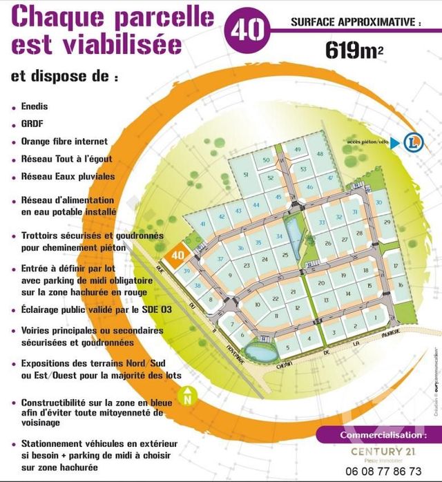 terrain à vendre - 619.0 m2 - AVERMES - 03 - AUVERGNE - Century 21 Pierre Immobilier